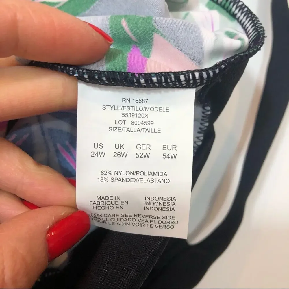 Swim Solutions Plus Floral Cross Over Swim Top